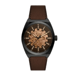FOSSIL EVERETT AUTOMATIC DARK BROWN LEATHER