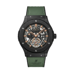 HUBLOT CLASSIC FUSION TOURBILLON SKELETON GREEN CERAMIC